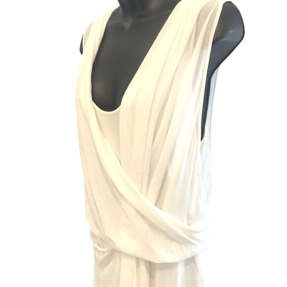 Zara dress high low wrap bodice MED white 38ch 38w 42H 46L - Picture 5 of 9